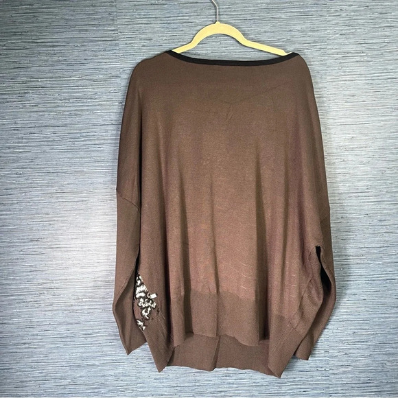 Womens Ashley Stewart Size 3X Brown Beaded NWT Floral - Picture 6 of 6